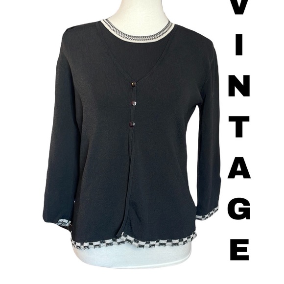 Vintage Sweaters - Vintage 3/4 sleeve cardigan set